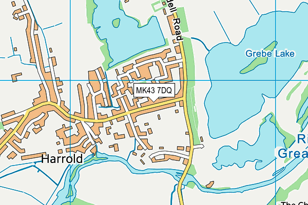 MK43 7DQ map - OS VectorMap District (Ordnance Survey)