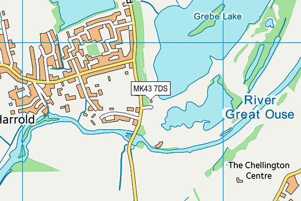 Harrold Playing Fields map (MK43 7DS) - OS VectorMap District (Ordnance Survey)