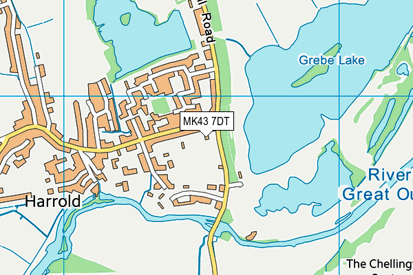 MK43 7DT map - OS VectorMap District (Ordnance Survey)