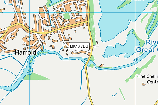 MK43 7DU map - OS VectorMap District (Ordnance Survey)