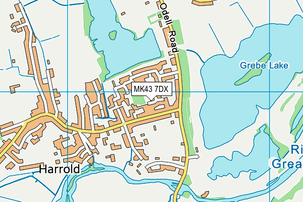 MK43 7DX map - OS VectorMap District (Ordnance Survey)