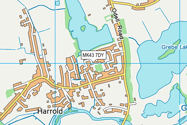MK43 7DY map - OS VectorMap District (Ordnance Survey)