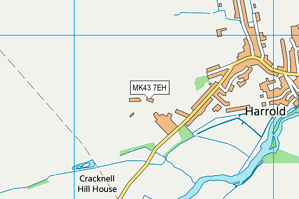 MK43 7EH map - OS VectorMap District (Ordnance Survey)