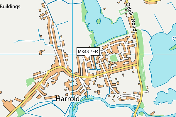 MK43 7FR map - OS VectorMap District (Ordnance Survey)