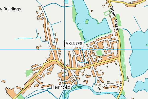 MK43 7FS map - OS VectorMap District (Ordnance Survey)
