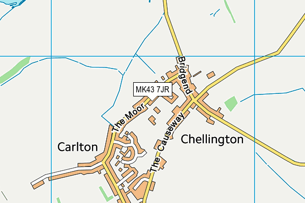 Carlton CofE Primary School map (MK43 7JR) - OS VectorMap District (Ordnance Survey)