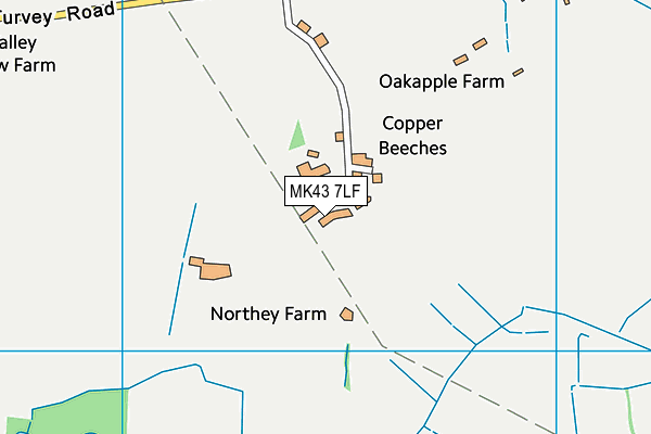 MK43 7LF map - OS VectorMap District (Ordnance Survey)