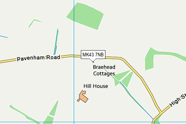 MK43 7NB map - OS VectorMap District (Ordnance Survey)