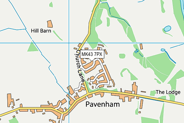 MK43 7PX map - OS VectorMap District (Ordnance Survey)