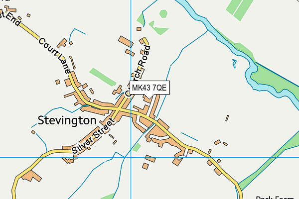 MK43 7QE map - OS VectorMap District (Ordnance Survey)