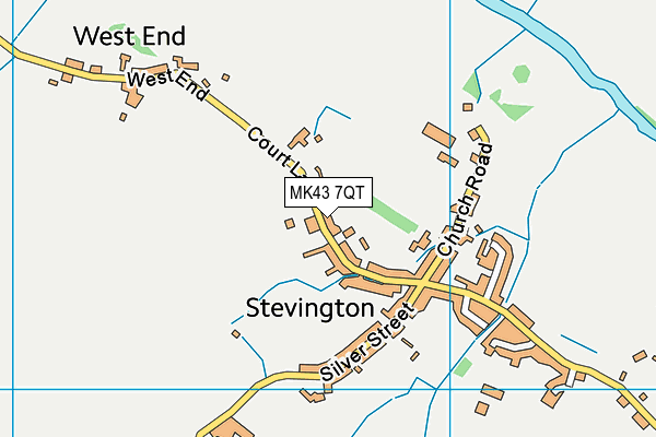 Stevington Village Hall map (MK43 7QT) - OS VectorMap District (Ordnance Survey)