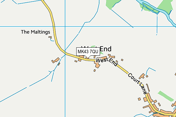 MK43 7QU map - OS VectorMap District (Ordnance Survey)