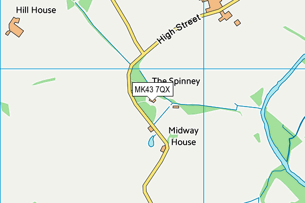 MK43 7QX map - OS VectorMap District (Ordnance Survey)