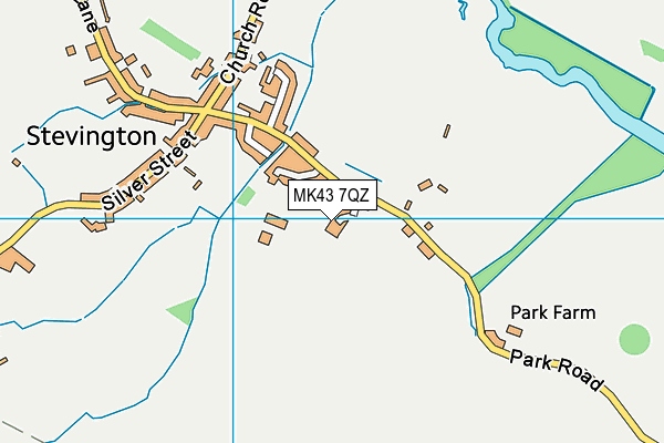 MK43 7QZ map - OS VectorMap District (Ordnance Survey)