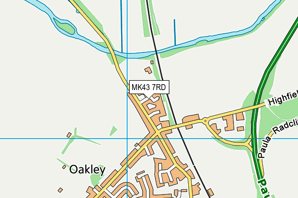 MK43 7RD map - OS VectorMap District (Ordnance Survey)