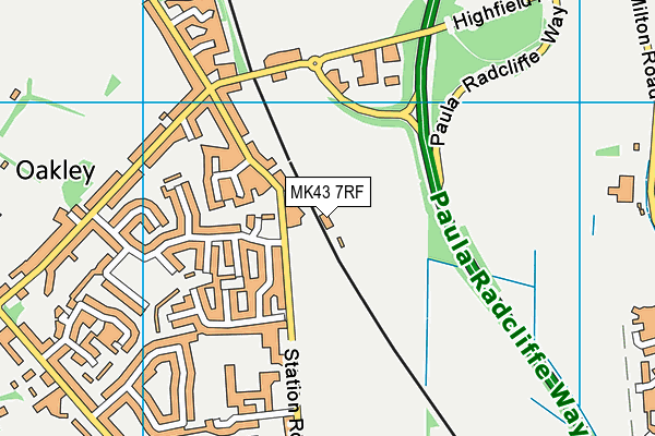 MK43 7RF map - OS VectorMap District (Ordnance Survey)