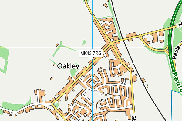 MK43 7RG map - OS VectorMap District (Ordnance Survey)