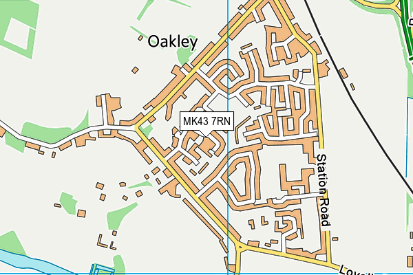 MK43 7RN map - OS VectorMap District (Ordnance Survey)
