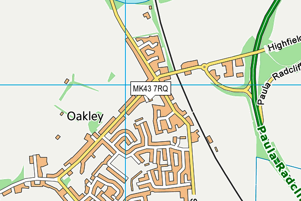 MK43 7RQ map - OS VectorMap District (Ordnance Survey)