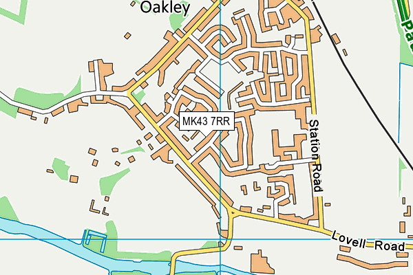 MK43 7RR map - OS VectorMap District (Ordnance Survey)