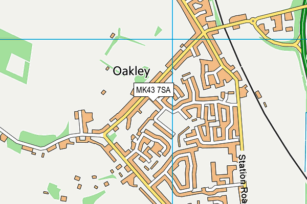 MK43 7SA map - OS VectorMap District (Ordnance Survey)