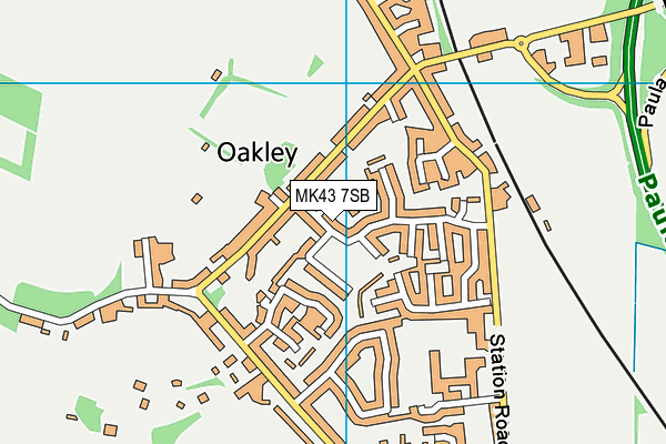 MK43 7SB map - OS VectorMap District (Ordnance Survey)