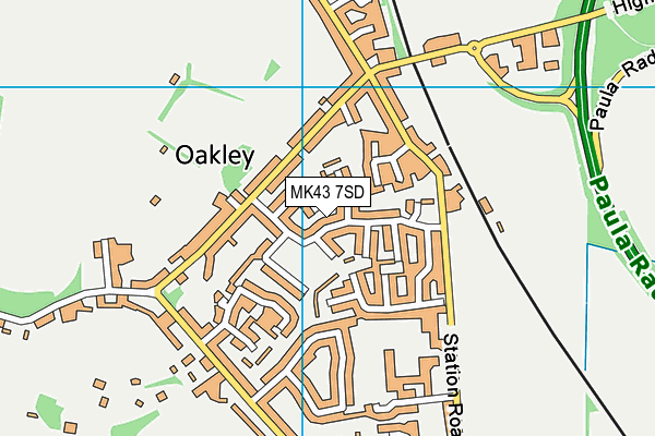 MK43 7SD map - OS VectorMap District (Ordnance Survey)