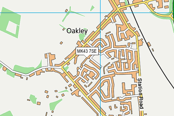 MK43 7SE map - OS VectorMap District (Ordnance Survey)