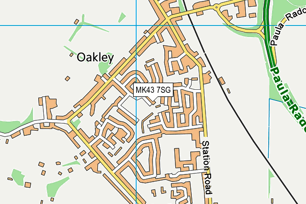 MK43 7SG map - OS VectorMap District (Ordnance Survey)