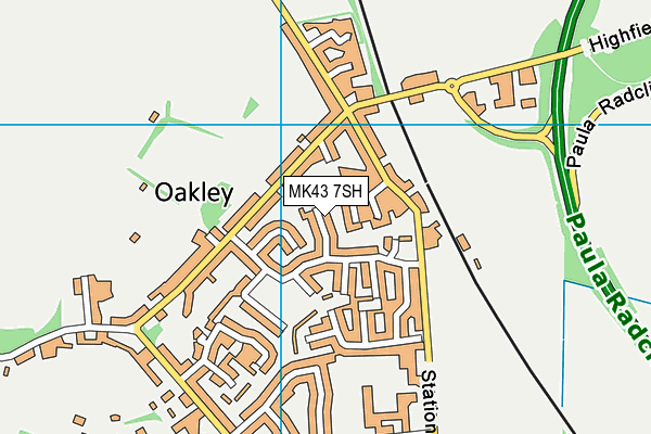 MK43 7SH map - OS VectorMap District (Ordnance Survey)