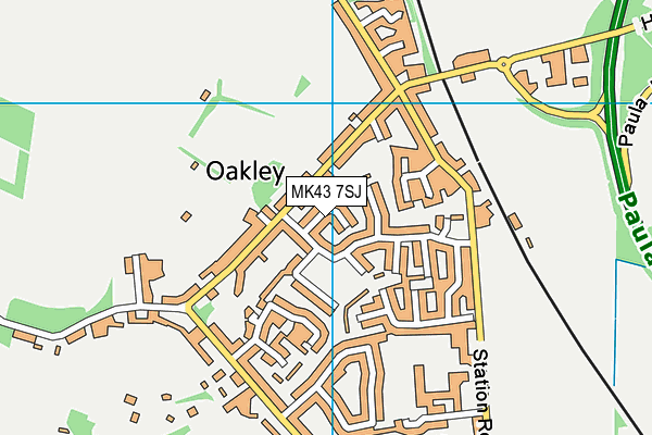MK43 7SJ map - OS VectorMap District (Ordnance Survey)