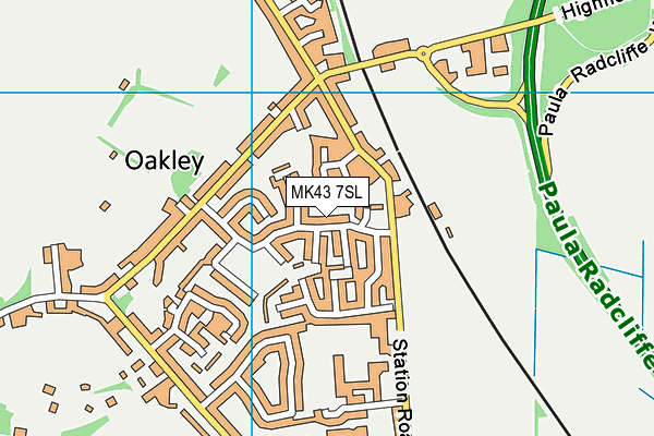 MK43 7SL map - OS VectorMap District (Ordnance Survey)
