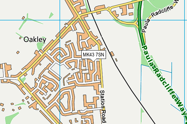 MK43 7SN map - OS VectorMap District (Ordnance Survey)