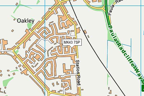 MK43 7SP map - OS VectorMap District (Ordnance Survey)