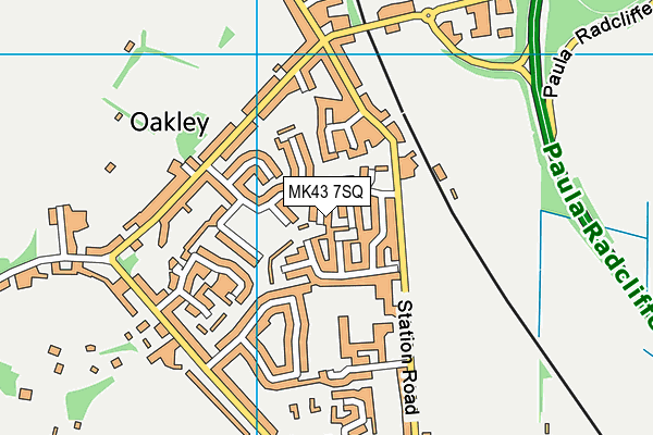 MK43 7SQ map - OS VectorMap District (Ordnance Survey)