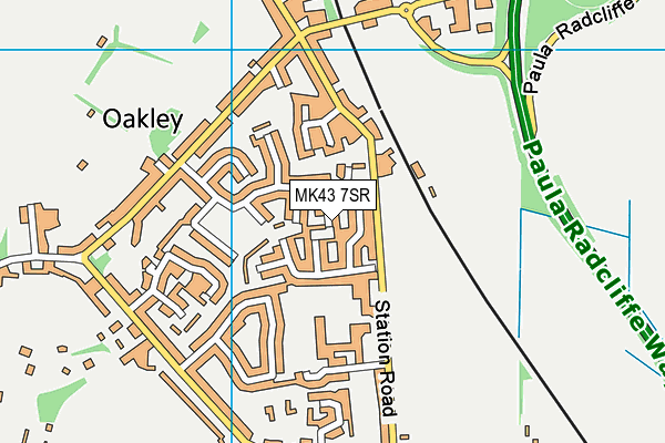 MK43 7SR map - OS VectorMap District (Ordnance Survey)