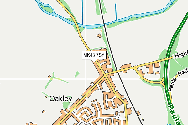 MK43 7SY map - OS VectorMap District (Ordnance Survey)