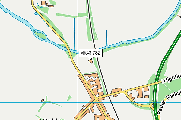MK43 7SZ map - OS VectorMap District (Ordnance Survey)