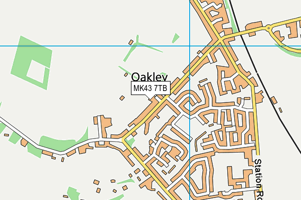 MK43 7TB map - OS VectorMap District (Ordnance Survey)