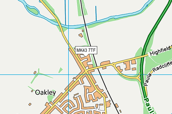 MK43 7TF map - OS VectorMap District (Ordnance Survey)