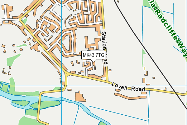 MK43 7TG map - OS VectorMap District (Ordnance Survey)
