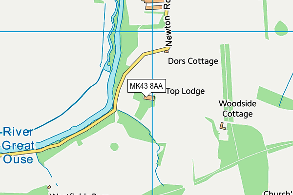 MK43 8AA map - OS VectorMap District (Ordnance Survey)