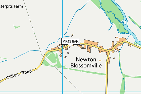 MK43 8AR map - OS VectorMap District (Ordnance Survey)