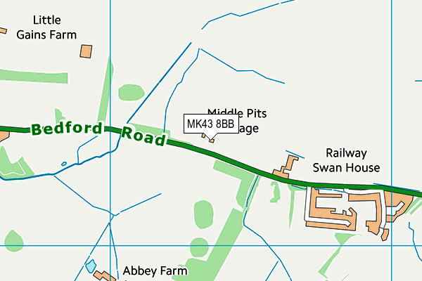 MK43 8BB map - OS VectorMap District (Ordnance Survey)