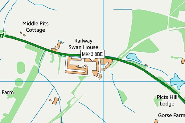 MK43 8BE map - OS VectorMap District (Ordnance Survey)