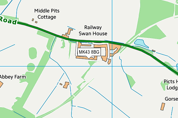 MK43 8BG map - OS VectorMap District (Ordnance Survey)