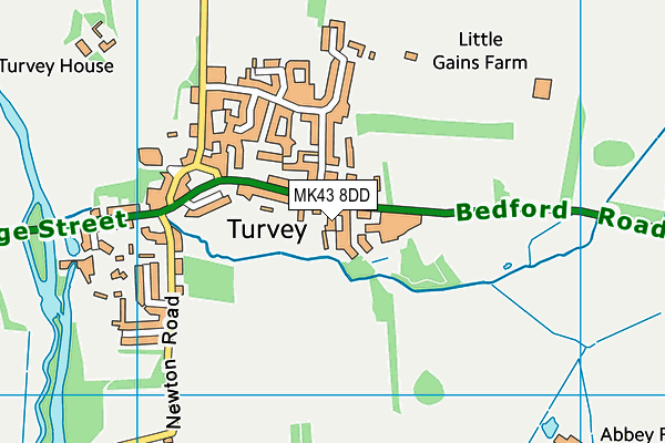 MK43 8DD map - OS VectorMap District (Ordnance Survey)