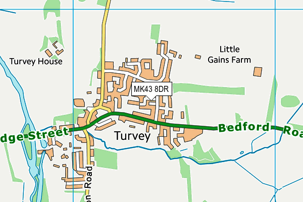 MK43 8DR map - OS VectorMap District (Ordnance Survey)