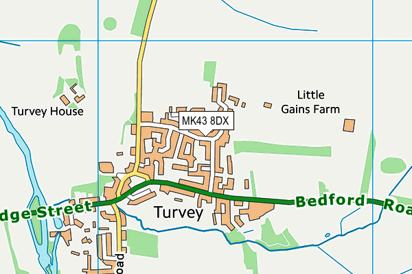 MK43 8DX map - OS VectorMap District (Ordnance Survey)