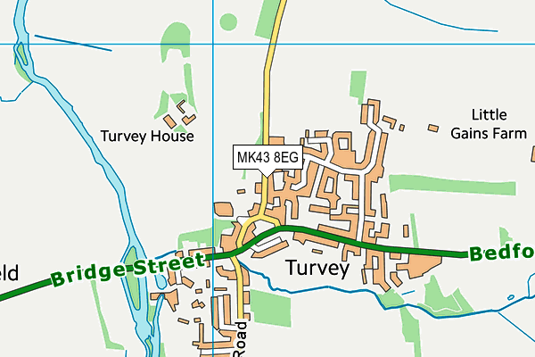 MK43 8EG map - OS VectorMap District (Ordnance Survey)